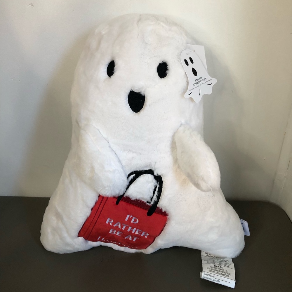 Viral I'd Rather Be At Homegoods Halloween Ghost Pillow NWT